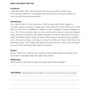 Devotional Page of Still Chosen Journal